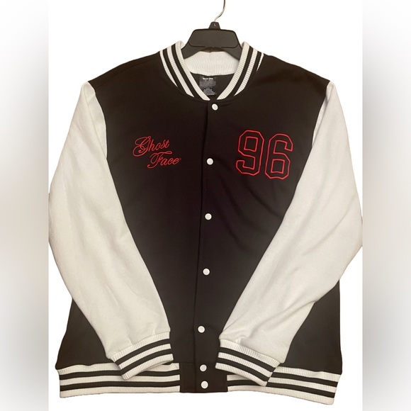 Bioworld Other - Ghost Face Black and White Varsity Jacket with Red Embroidery XL.